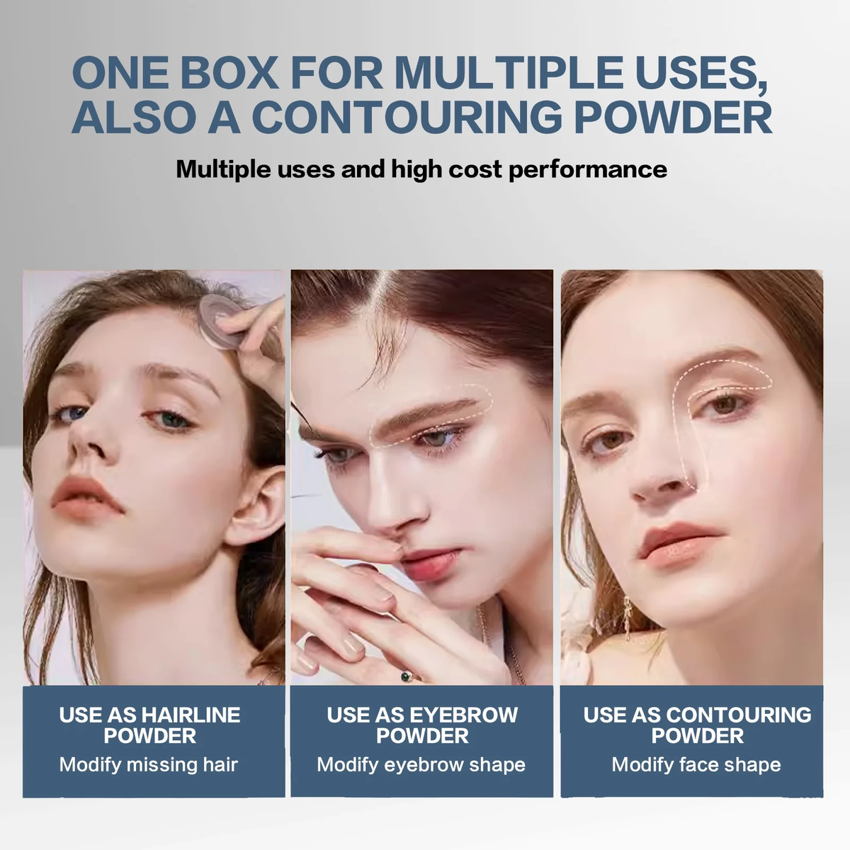 Instantly Hairline Shadow-Hair Shadow Powder, Quick Cover Black Hair Root Concealer, Eyebrows & Beard Line,Unisex,Black