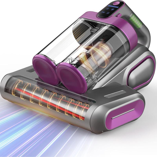 Mattress Vacuum Cleaner, 16Kpa Cordless Bed Handheld Vacuum, Vacuum Cleaner with 253.7Nm UV-C Light, HEPA Filter & Ultrasonic, Versatile Portable Vacuums for Bed, Sofa, Couch, Crib